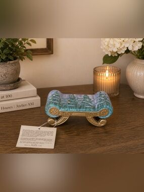 Limited Edition Monet Water Lilies Hand-Carved Miniature Chair Stool #435/1000
